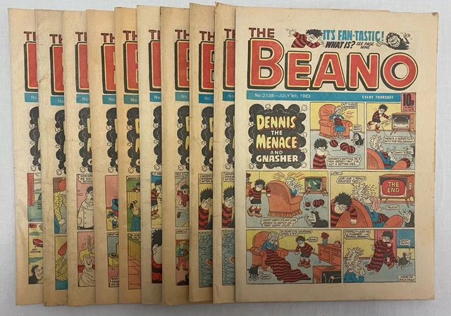 10 X BEANO COMICS from the 1980s/90s Vintage Collectable * Best Value ...