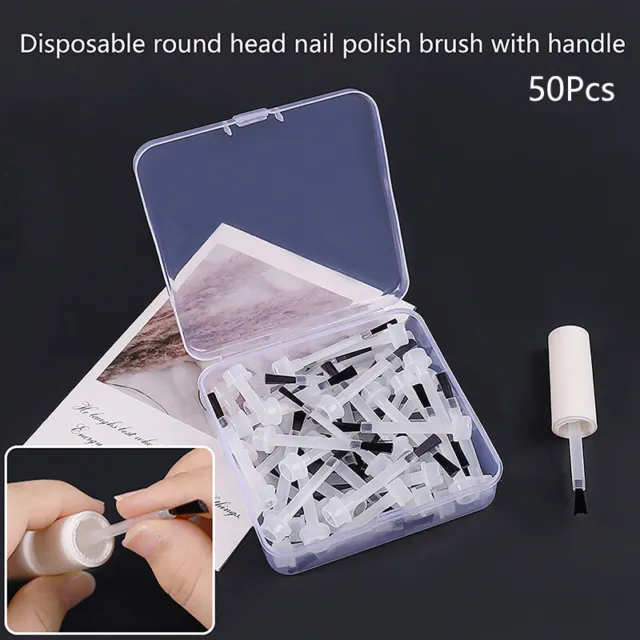 50pcsbox Brosse de vernis à ongles jetable