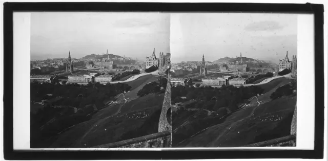 Schottland Glas Stereoansicht-Panoramablick auf Edinburgh