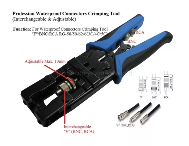 KOMPRIMIERUNGSWERKZEUG KABEL CRIMPER F BNC RCA für RG6/RG59/RG58 Stecker