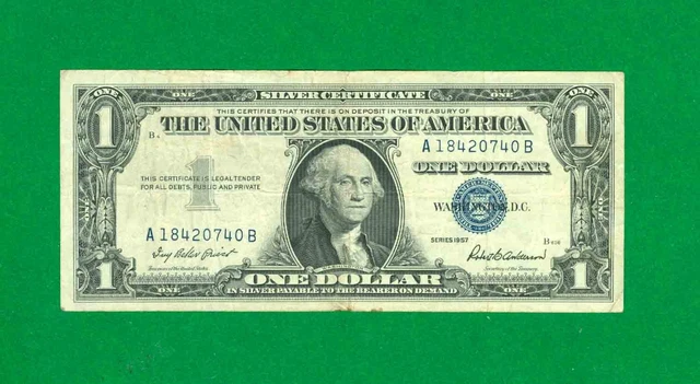 $1 1 1957 A/B Blue Seal Silver Certificate Circ.