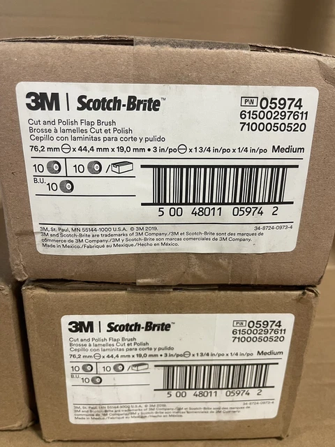 3M Scotch-Brite Medium Cut and Polish Flap Brush 3 in x 1-3/4 in x 1/4 05974