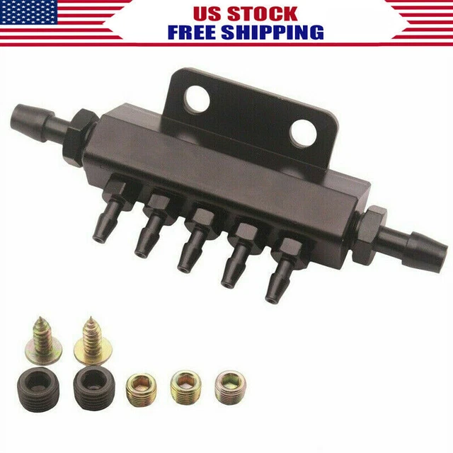 5 PORT CAR Vacuum Block Intake Manifold Kit Fuel Gas Wastegate Turbo