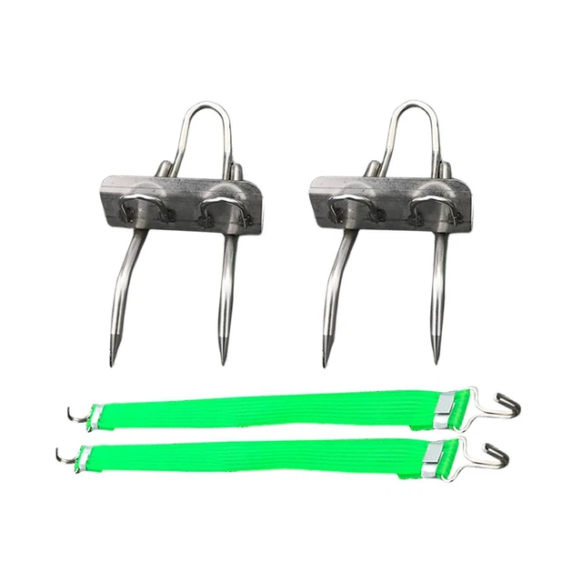 2x Tree Climbing Spikes Gear with Straps Supply Steady for Climber Camping