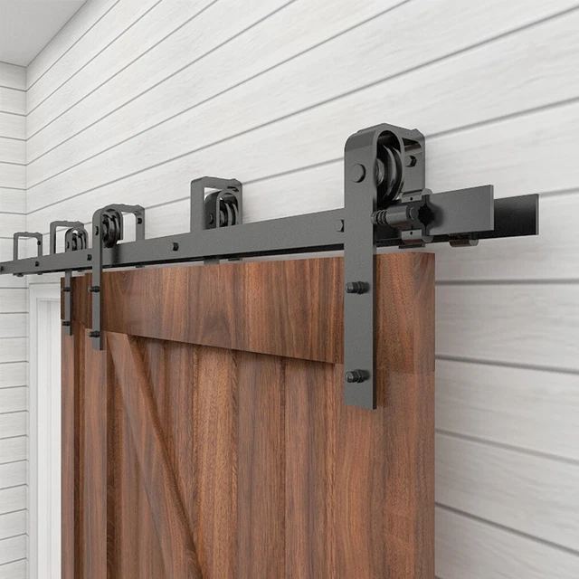 4-20FT Sliding Barn Door Hardware Track Kit for Single/Double/Bypass Wood Doors 3