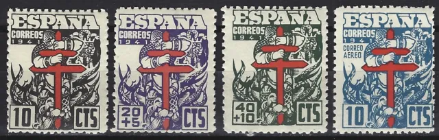 España 1941.Edifil 948/951. Serie Completa Pro Tuberculosos. Mnh***