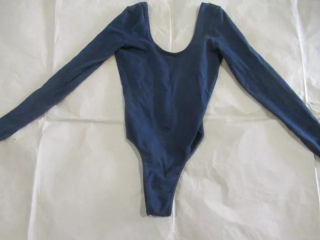 American Apparel Bodysuit Leotard Black Low Back Long Sleeve M 8 10 American Apparel Bodysuit Leotard Black Low Back Long Sleeve M 8 10