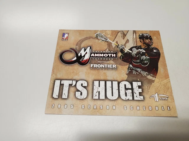JS15 Colorado Mammoth 2005 Pro Lacrosse Pocket Schedule Sheet - Frontier
