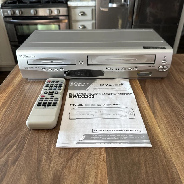 EMERSON EWD2203 DVD Player VCR VHS Video Cassette Recorder Combo W