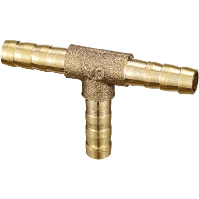 Brass 3 Ways Barbed Tee Connector  Fitting Air Gas Water Fuel