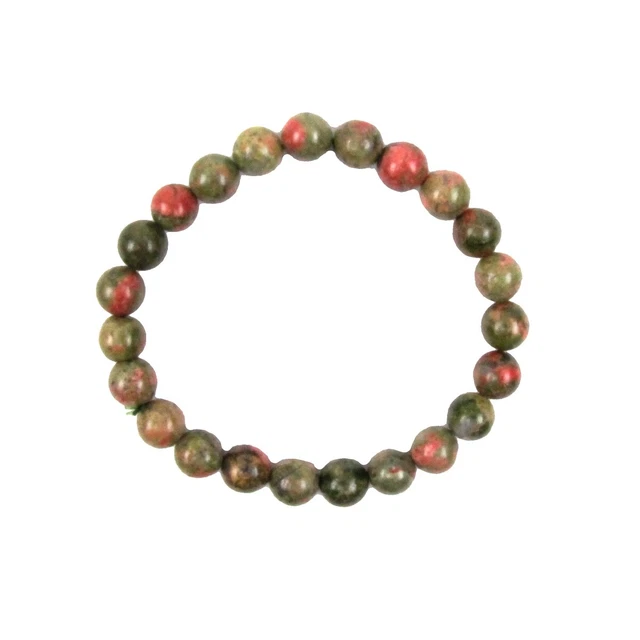 Pulsera Natural Unakite Piedra Preciosa Jaspe Cuentas Chakra Cura Piedra Reiki Joyería