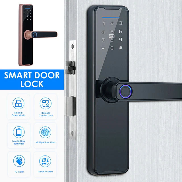 Electronic Smart Door Lock  APP Fingerprint Card Password Key Home Security