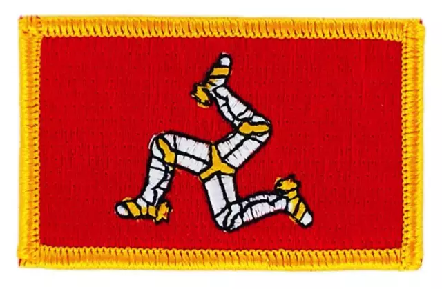 Patch écusson brodé Drapeau île de man isle of flag Thermocollant