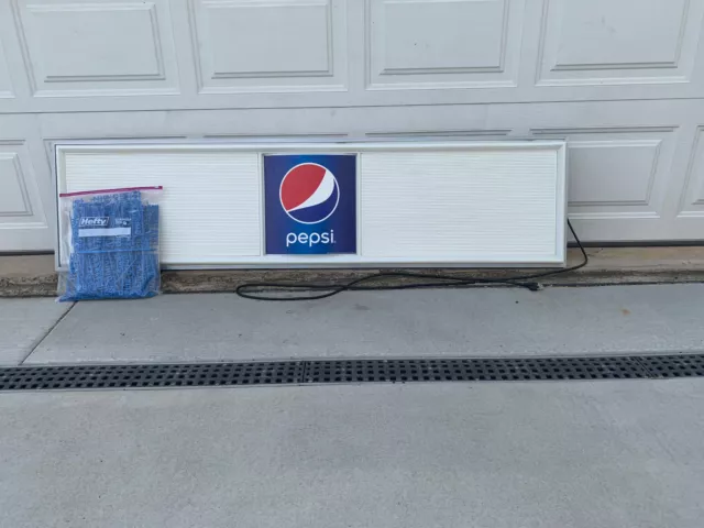 Pepsi-Cola Lighted Menu Board Sign With Letters And Numbers 72x18x5 1/2