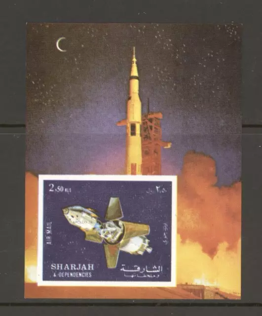 Sharjah 1972 Mi block 112 B Apollo 16 Space MNH