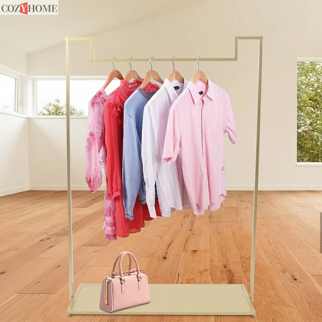 Metal Clothing Display Stand Clothes Bags Shoes Storage Rack Holder Freestanding