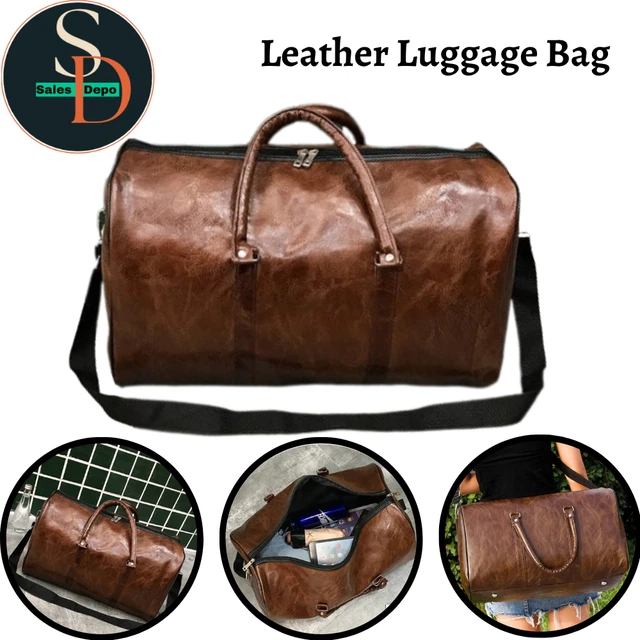 Leather Duffle Weekend Bag Large Travel Women Gym Luggage Handbag Holdall Bag UK