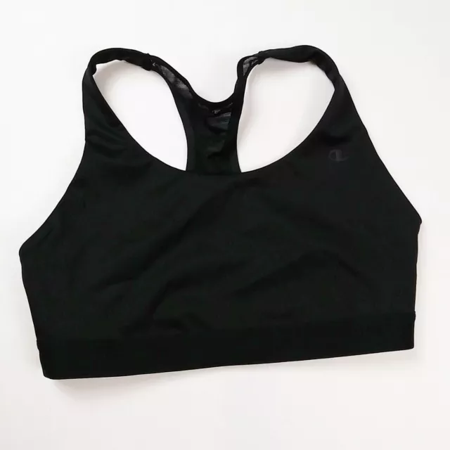 Champion Women 100% authentic sports bra solid logo size medium black logo