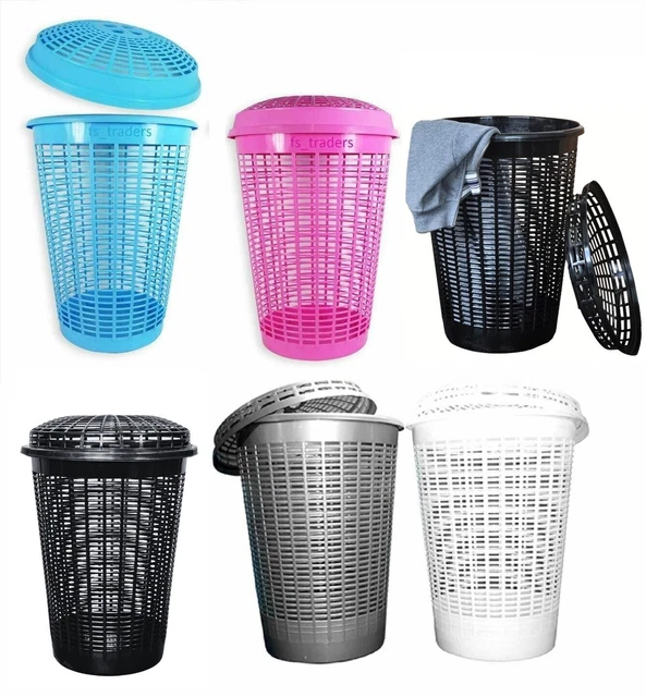PLASTIC LARGE ROUND Laundry Basket Bin Linen Washing Storage Hamper
