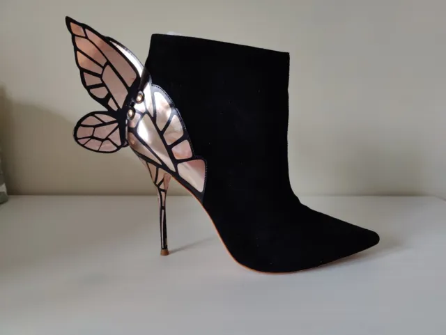 Sophia Webster Chiara Ankle Boots - Wing Shoes - Black & Rose Gold - Size6
