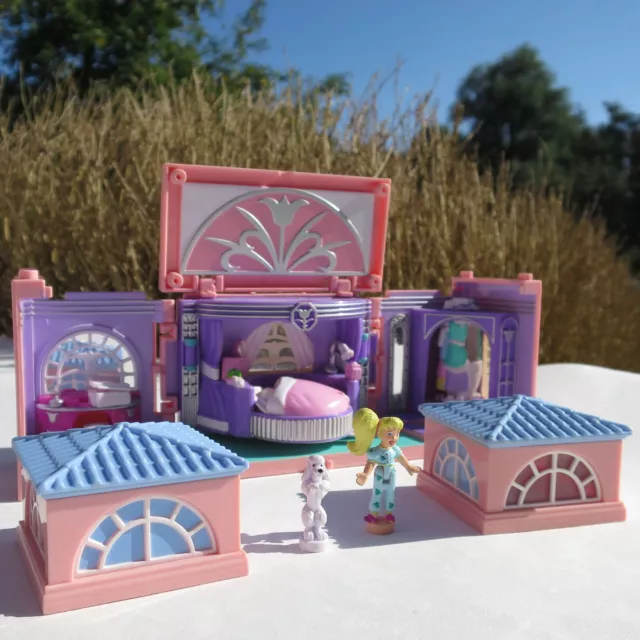 Mini Polly Pocket STAPELVILLA Schlafzimmer Deluxe Mansion 100% Komplett Bluebird