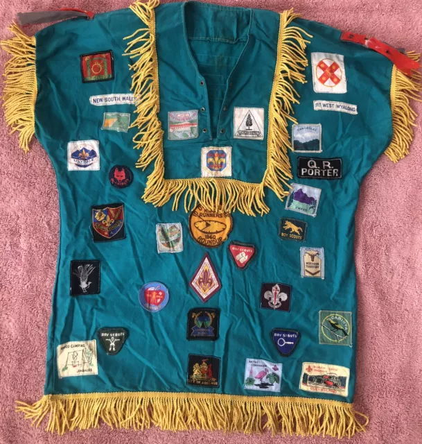 Vintage Boy Scouts Camp Shirt with Scout Badges 1960s