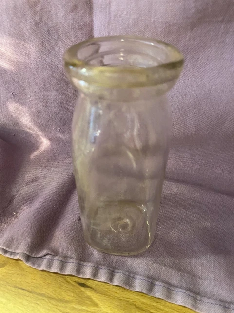 Vintage Milk Dairy Half Pint Square Bottle 5.5" NO name