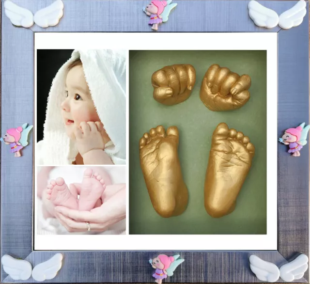 Baby Keepsake 100% Safe DIY 3D Casting Kit & Shadowbox photo frame  Wing