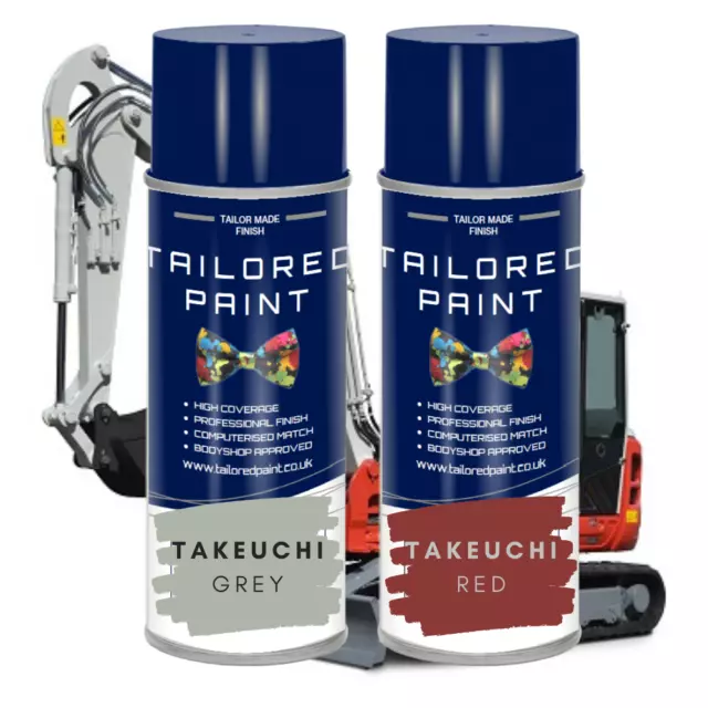 Takeuchi Digger Red / Grey Aerosol Spray Paint Direct Gloss