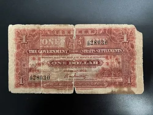 Rare 1925 'Straits Settlement' One Dollar banknote