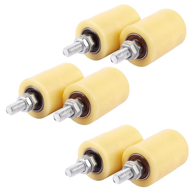 6PCS 50X70mm PP Steel Flat Roller Bearing Guiding Wheel 6201 M12 Screw for EX8N3