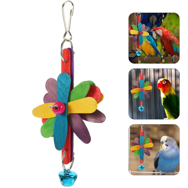 Accesorios en jaula juguete de escalada de pájaros cacatúa loro bloque de madera mascota