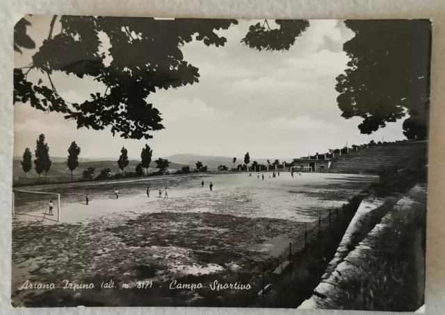 Cartolina Ariano Irpino Avellino Campo Sportivo Stadio Viaggiata 1959 Animata Fg