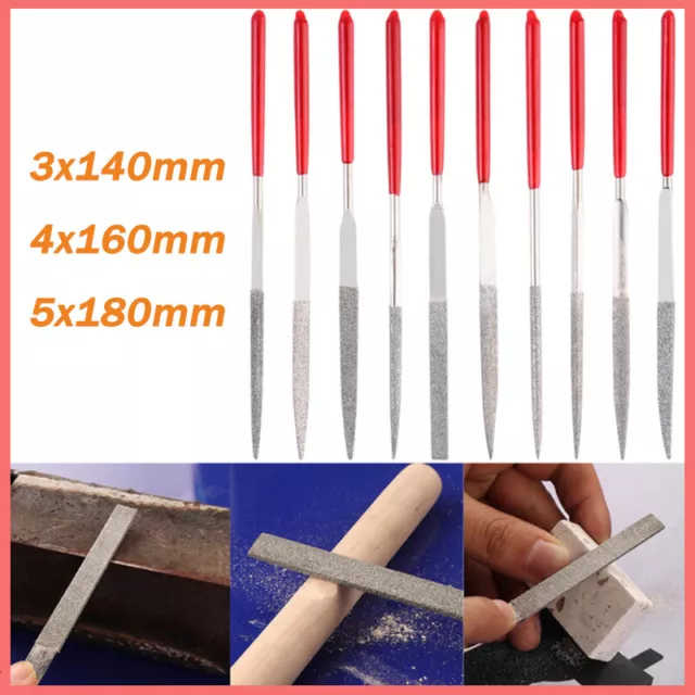 10 Pcs Diamond Mini Needle File Set For Metal Jeweler Wood Carving Craft