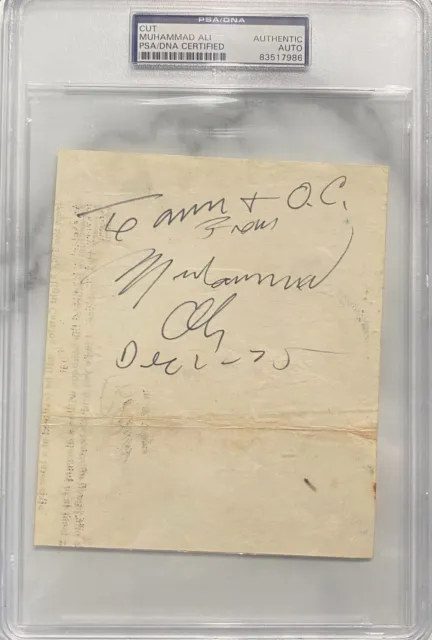 Muhammad Ali Autograph 1975 - PSA DNA Authenticated (GOAT SIGNED/INSCRIBED CUT)