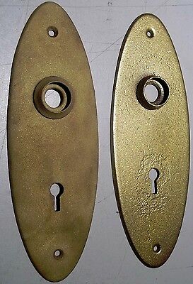 oval door plates,  one solid brass, other gold finish, vintage___________4718/9
