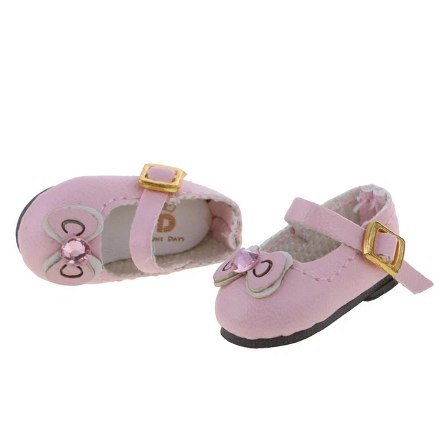 Bowknot rhinestones sangle de cheville pu chaussures en cuir pour 12 '' blythe
