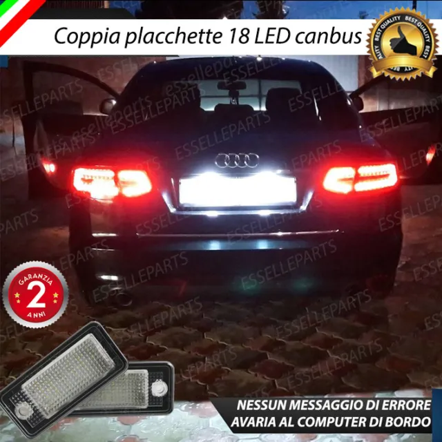 Coppia Luci Targa Led Placchette Complete Canbus Audi A6 C6 + A6 C6 Avant