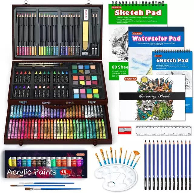 MKNZOME Kit Disegno professionale, 145 Pz Valigetta Colori per