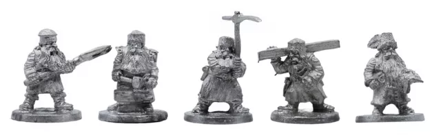 5 Piece Dwarf Engineers Set - 100% Lead-Free Pewter - Classic Fantasy