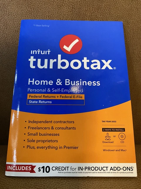 Intuit TurboTax Home & Business 2022 Fed + E-file & State (CD) ( PC & MAC ) Intuit TurboTax Home & Business 2022 Fed + E-file & State (CD) ( PC & MAC )