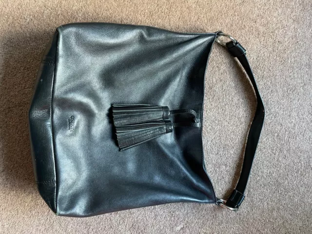 Osprey London Black Leather Shoulder Bag