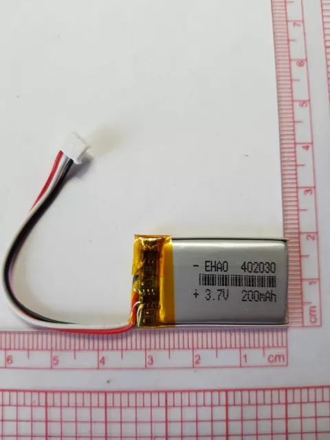 LiPo Li litio batteria ricaricabile orologi NO 2 PIN JST 3.7V 3,7V 200mAh 3 PIN