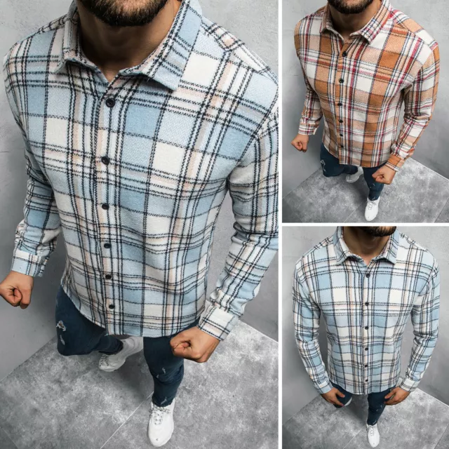 Freizeithemd Langarmhemd Hemd Shirt Casual Classic Herren OZONEE E/3902Z