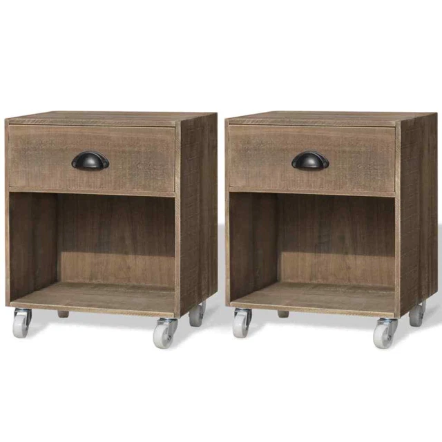 1/2x Bois Massif Table de Chevet Table de Nuit Armoire de Lit Chambre vidaXL