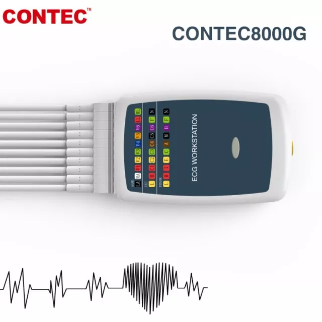 CONTEC CONTEC8000GW ECG Workstation System,Portable 12-lead Resting PC