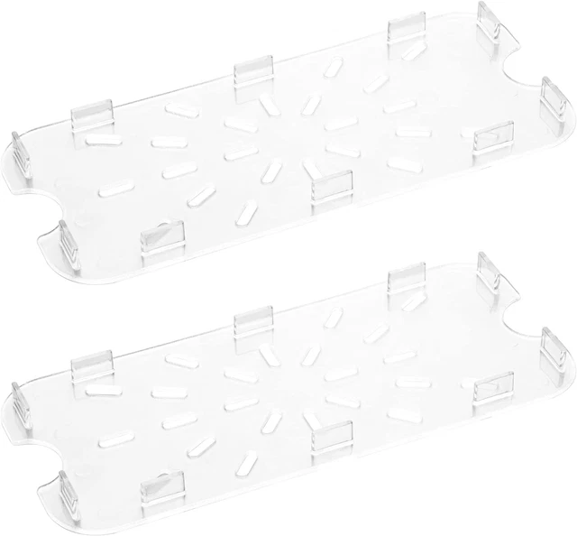 BIEAMA Plastic Drain Shelf for 1/4 Size Food Pan Clear 2 Pack,Commercial