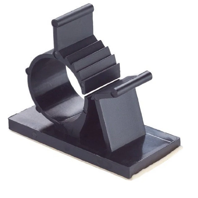 100 pz clip in plastica nero adesivo filo regolabile clip cavo adesivo