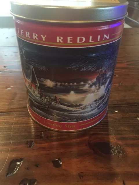 Metal Tin Can Box Container Gift With Lid Terry Redlin Evening Star BSA Popcrn