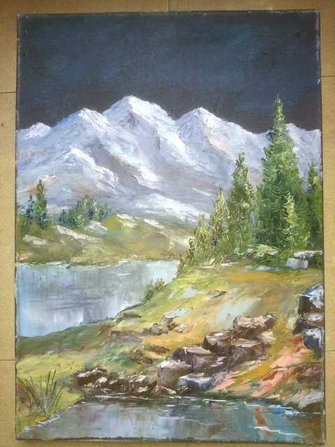 Aquarelle au paysage de montagne